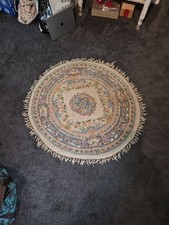 Vintage Round Oriental Rug - Dusty Pink picture