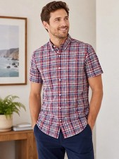 Men’s Original Penguin Short Sleeve Button Down Red White And Blue Size XL picture