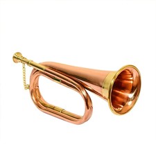 Solid Copper & Brass Bugle| US Military Cavalry Horn-Musical Instrument picture
