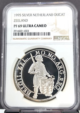 1995 NETHERLANDS SILVER DUCAT ZEELAND NGC PF 69 ULTRA CAMEO RARE TOP POP picture