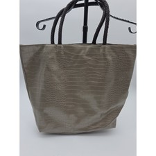 Large Vintage Neiman Marcus Gold Tote Bag With Leather Braided Handle. picture
