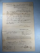 1864 Original Civil War U.S. Treasury Dept Arrears of Pay & Bounty Certificate  picture
