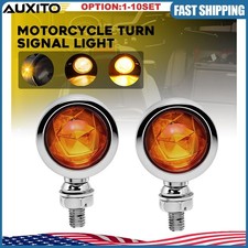 Chrome Motorcycle Bullet Turn Signal Blinker Running Light Amber For Harley2-20X picture