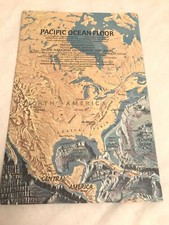 National Geographic October 1969 Map Pacific Ocean + Pacific Ocean Floor Vintage picture