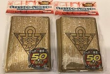 (50)YUGIOH Small Sized Millenium Puzzle Card Sleeves Golden 63X90mm picture