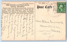 DPO (1894-1916) Coats Grove MI Postcard Winona Savings Bank Winona Minnesota MN picture