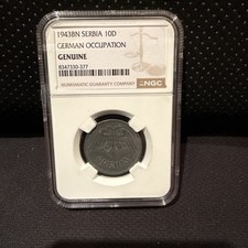 1943BN Serbia 10D German Occupation  NGC Genuine picture