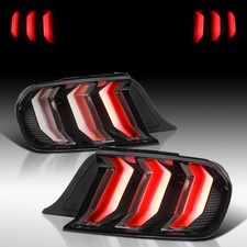 Fit 2015-2023 Ford Mustang GT Black Sequential LED Tail Lights Rear Brake Lamps picture