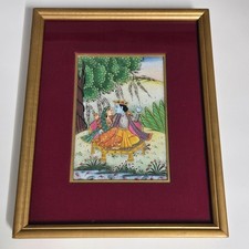 Vintage Indian Gouache Painting Radha Krishna Pichwai  picture