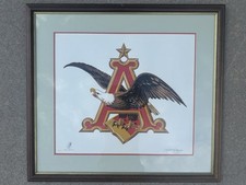 Anheuser Busch “The A & Eagle” Serigraph Print By Artist Jack Stanley Signed AP picture