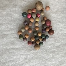 VINTAGE CLAY MARBLES 1/2”-1” Multiple Sizes. Colors, & Designs. picture