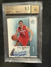 2011-12 SP Authentic Klay Thompson #23 RC AUTO Rookie Autograph BGS 9.5 Auto 10 picture