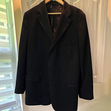 Merona Men's Black Polyester Single-Breasted Notch Lapel Suit Jacket 44R picture