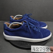 Clarks Collection Shoes Mens Size 9.5 Blue Suede Sneakers Comfort Cambro Low picture