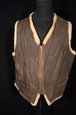 Authentic 1940’s Vintage WWII Era Sheepskin Leather Shearling Vest USAAF C3 picture