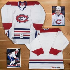 RARE VTG 1994-97 Montreal Canadiens White CCM Authentic Hockey Jersey MiC Sz 48 picture
