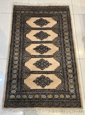 Vintage Hand-Knotted Tribal Rug 2-7x4-1 Traditional Oriental Wool Turkmen Carpet picture