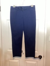 Lands' End Women's Blue Mid Rise Slim Straight Leg Pants Flat Front picture