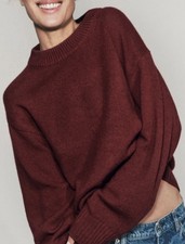 Reformation Cove Cashmere/Wool Oversized Crewneck Pullover Sweater-Chianti- M picture