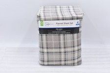 Mainstays 4 Piece Flannel Sheet Set in Brown Plaid, Queen picture