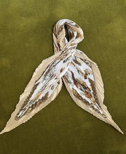 Vintage Hermes Copeaux Silk Pleated Plissé Scarf picture