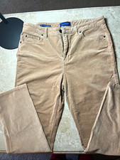 Talbots Petites 10P Beige Corduroy Pants Straight Leg High Rise Pockets picture