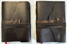 2-Pack Dark Tan Vintage Handmade Genuine Leather Notebook Journal  110 Pages NEW picture