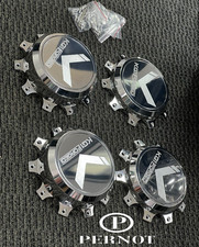 FLOATING KG1 Polished Aluminum Center Caps - Dually 10 Lug (Set of 4) picture