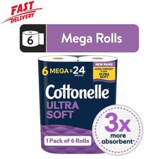 Cottonelle Ultra Comfort Toilet Paper Soft Toilet Tissue, 6 Mega Rolls picture
