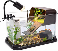Turtle Tank Starter Kit, Durable PC Aquatic Turtle Aquarium for Beginners picture