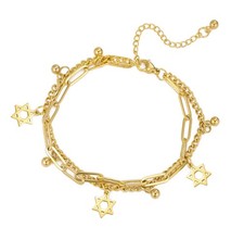 UNIFT Star of David Bracelet for Women Men Stainless Steel Jewish Star Hexagr... picture