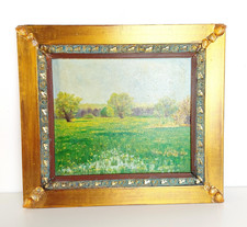 Vintage Impressionist Style Landscape Oil Painting, Meadow, Mid 20th Century picture