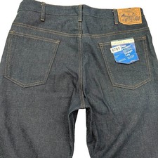 NEW JCPenney Plain Pockets Jeans Men 36x34 VTG Indigo Straight 70s Raw Rigid picture