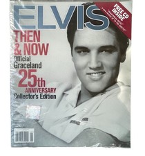 ELVIS PRESLEY  THEN & NOW OFFICIAL GRACELAND 25TH  COLLECTOR EDITION BOOK + CD picture