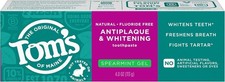 3 Pack- Tom's of Maine Antiplaque and Whitening Toothpaste Gel, Spearmint, 4 oz picture