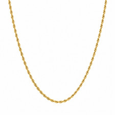 Italian 1/200 14k Yellow Gold Rope Chain Cadena Necklace Men Women 2 1/2mm 22 in picture
