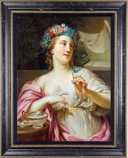 Hand Painted Old Master-Art Antique style Oil Painting Female noblewoman Canvas picture