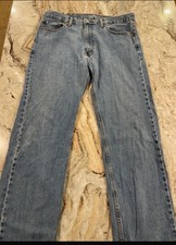 Levi's 505 Men's Straight Regular Fit Light Wash Denim Jeans 38x34 picture