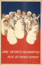 France Babies Population Birth Social HIstory Poster Art Postcard c1915 LS19 picture