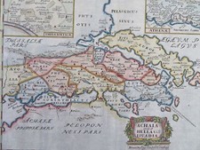 Ancient Greece Attica Euboea Athens Delphi Corinth 1694 Mosting scarce fine map picture