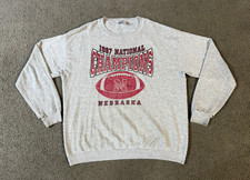 VTG CSA Nebraska Cornhuskers 1997 National Champions Distressed Sweatshirt - XL picture