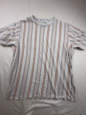 FREE PLANET Men's TEE SHIRT Size Large Short Sleeves Gray White Cotton Crew-Neck picture