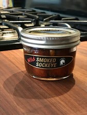 Smoked salmon wild Alaska sockeye 6.5 ounce jar packed by hand in Juneau Alaska picture
