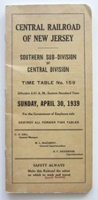 Vintage April 1939 Central Railroad of New Jersey Division Timetable No. 159 picture