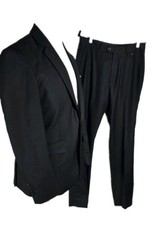 Unbranded Mens 38L Black Poly Viscos Lt.Weight Suit S21 picture