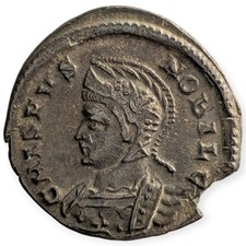 Roman Britain Crispus AE Follis 321-322 AD Londinium Mint Beat Tranquilas 10A picture