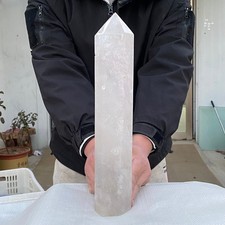 4.56LB Large Natural Clear Smoky Quartz Crystal Wand Point Obelisk Specimen Reik picture
