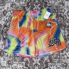 NWT Forever 21 x Fubu Shorts Orange Abstract Stretch Y2K Women’s Size OX. A3 picture