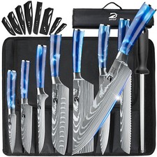 Professional Kitchen Knife Set Stainless Steel Damascus Chef Knife Cleaver 9PCS picture