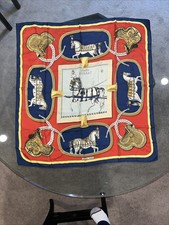 HERMES GRAND APPARAT Carre 90 100% Silk Scarf Multicolor/HE5204 Red Black Gold picture